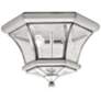 1_Livex Lighting Monterey 10 1/2" Wide Nickel Outdoor Ceiling Light