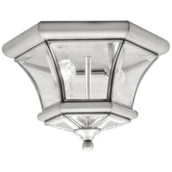 Livex Lighting Monterey 10 1/2" Wide Nickel Outdoor Ceiling Light