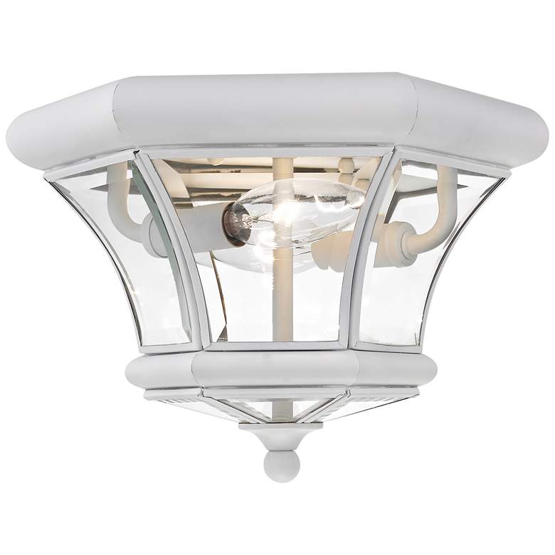 Image 2 Livex Lighting Monterey 10 1/2" Wide White Outdoor Ceiling Light