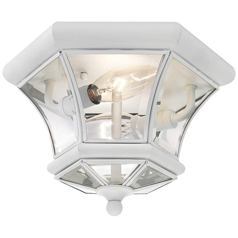 Image 5 Livex Lighting Monterey 10 1/2" Wide White Outdoor Ceiling Light more views