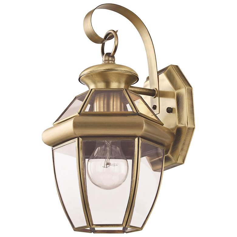 Image 4 Livex Lighting Monterey 12 1/2" High Antique Brass Outdoor Wall Light more views