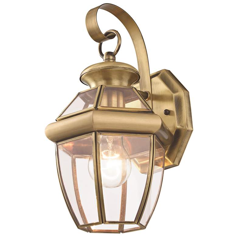 Image 5 Livex Lighting Monterey 12 1/2" High Antique Brass Outdoor Wall Light more views