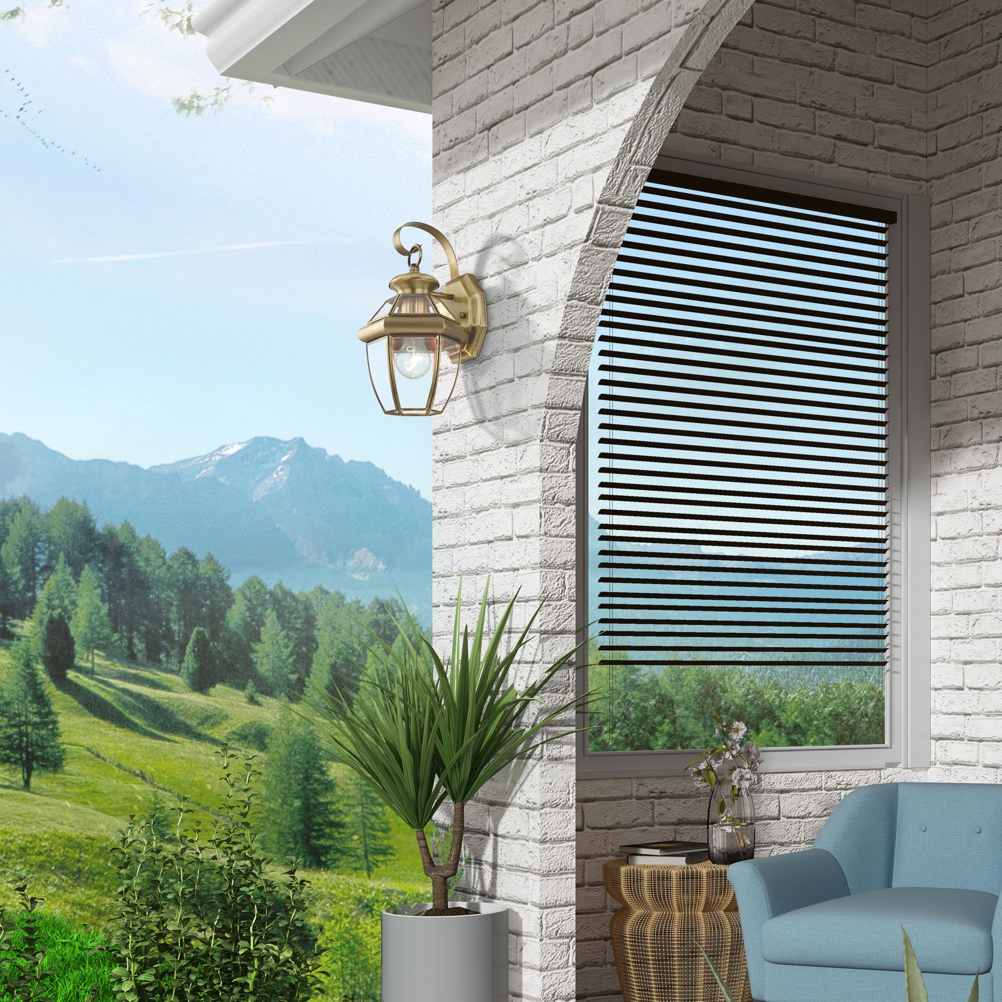 Livex Lighting Monterey 12 1/2" High Antique Brass Outdoor Wall Light