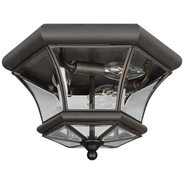 Image 1 Livex Lighting Monterey 12 1/2" Wide Bronze Outdoor Ceiling Light