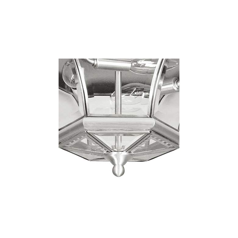 Image 3 Livex Lighting Monterey 12 1/2" Wide Nickel Outdoor Ceiling Light more views