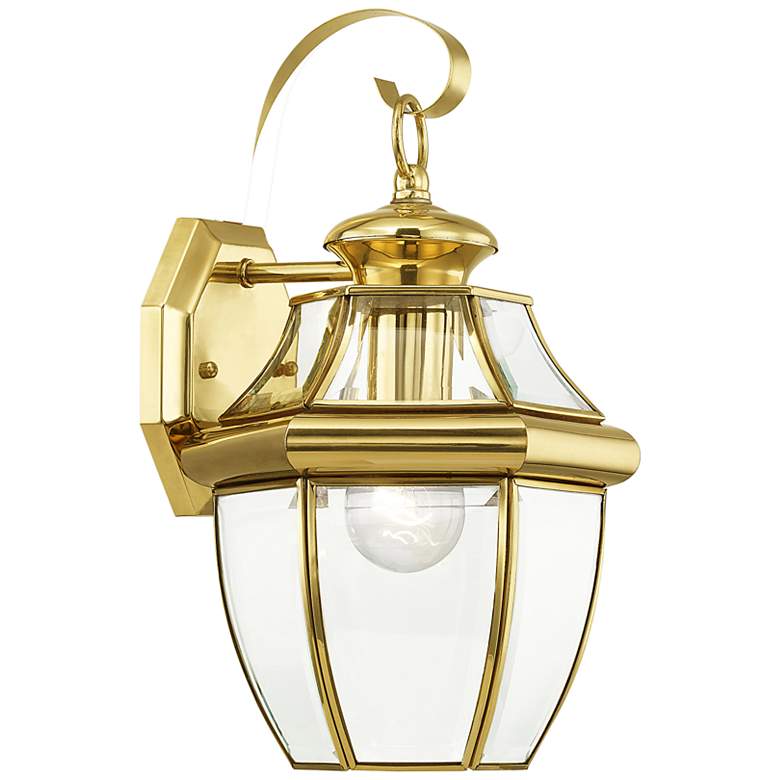 Image 3 Livex Lighting Monterey 13" High Polished Brass Outdoor Wall Light