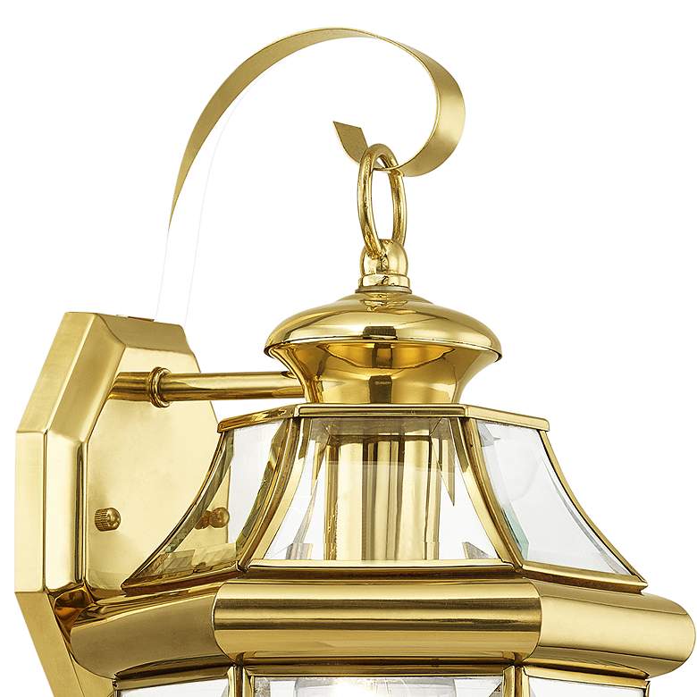 Image 4 Livex Lighting Monterey 13" High Polished Brass Outdoor Wall Light more views