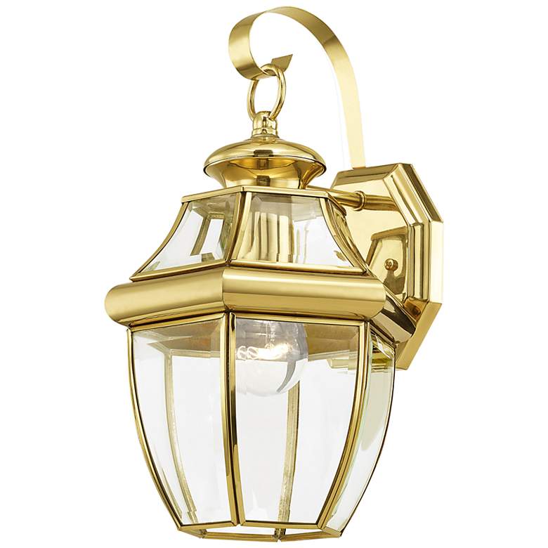Image 5 Livex Lighting Monterey 13" High Polished Brass Outdoor Wall Light more views