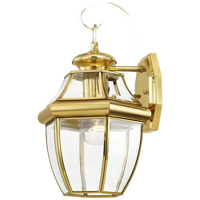 Image 6 Livex Lighting Monterey 13" High Polished Brass Outdoor Wall Light more views