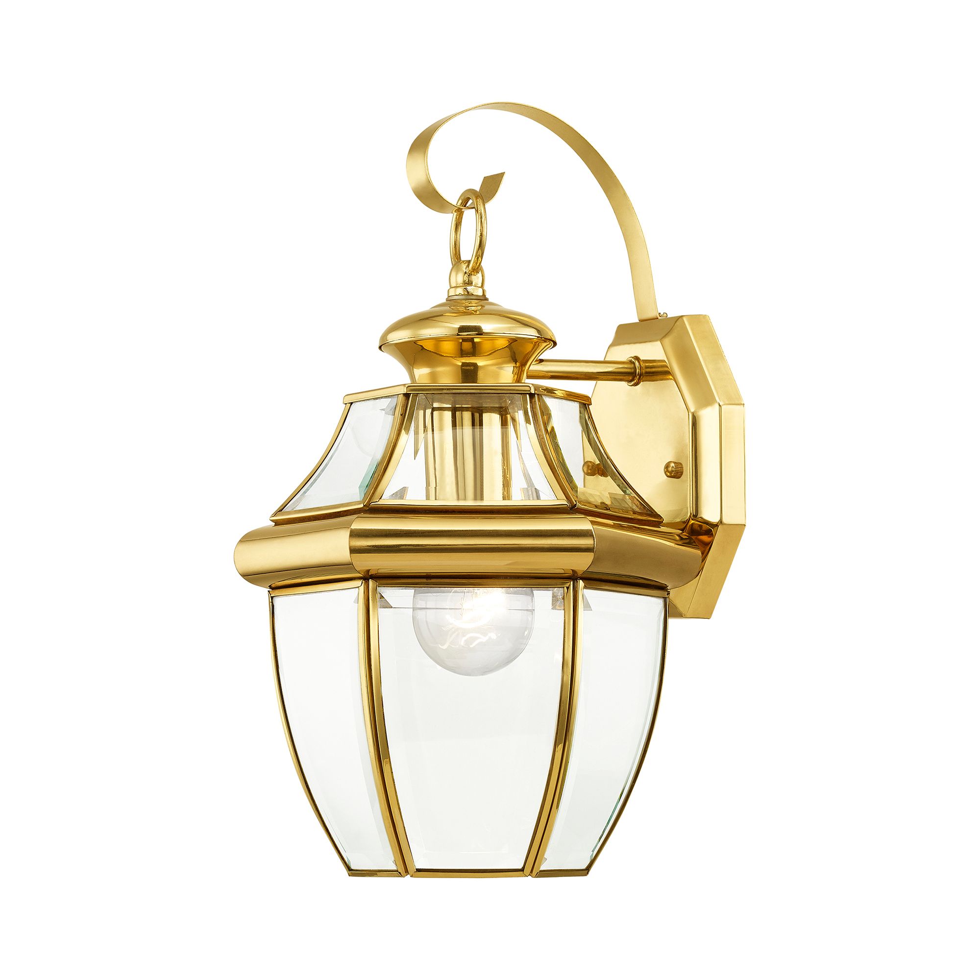 Livex Lighting Monterey 13" High Polished Brass Outdoor Wall Light in scene