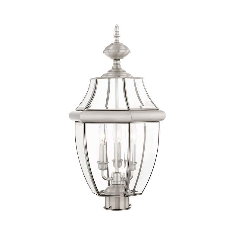Image 5 Livex Lighting Monterey 23 1/2" Brushed Nickel Clear Glass Post Light more views