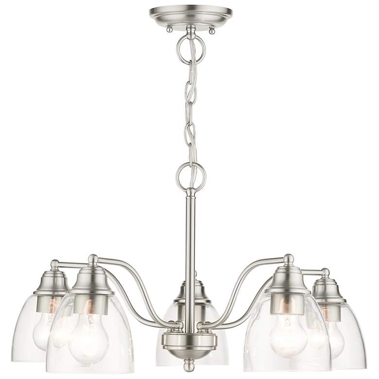 Image 2 Livex Lighting Montgomery 24" Wide Brushed Nickel 5-Light Chandelier