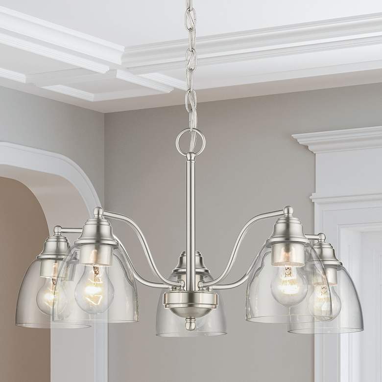 Image 1 Livex Lighting Montgomery 24" Wide Brushed Nickel 5-Light Chandelier