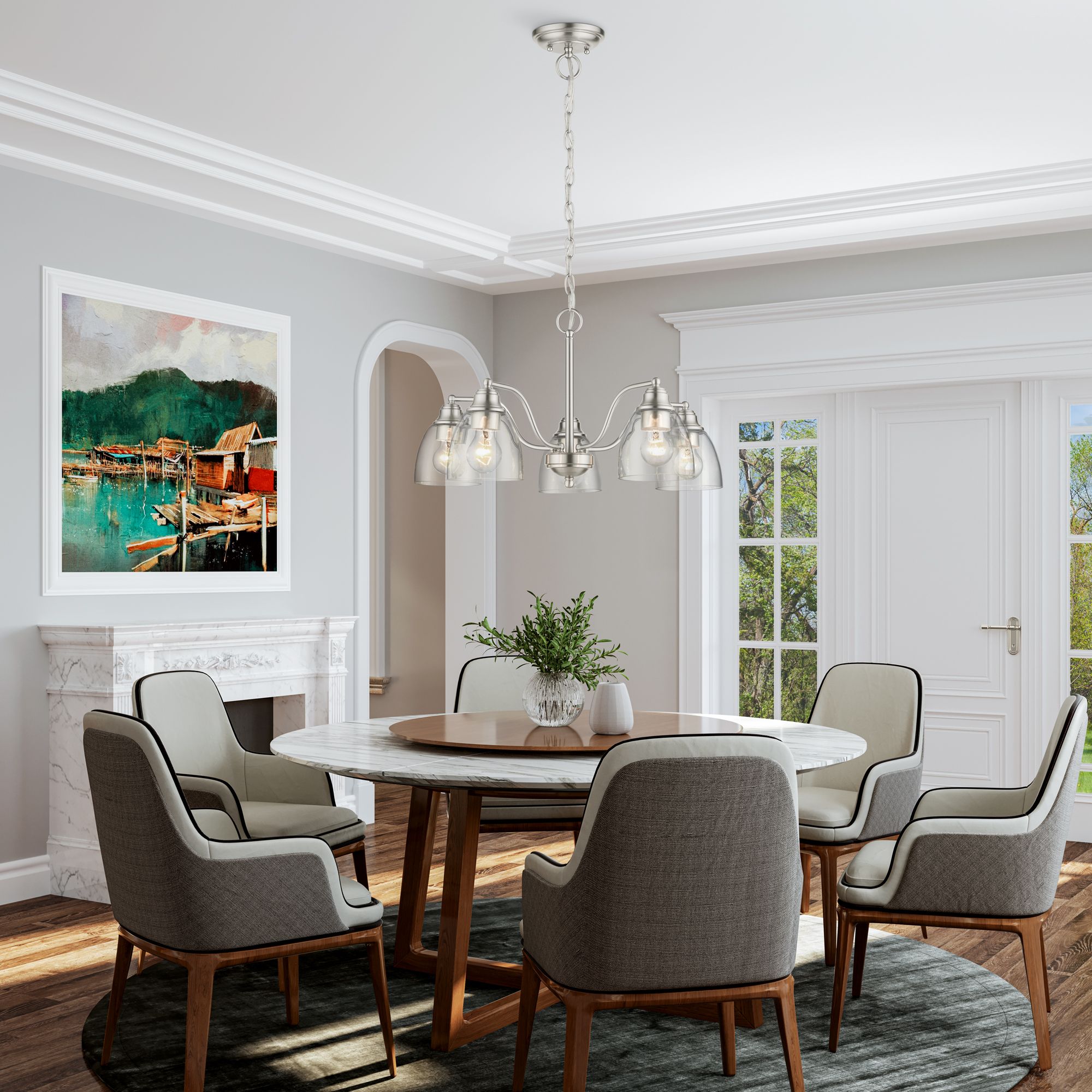 Livex Lighting Montgomery 24" Wide Brushed Nickel 5-Light Chandelier