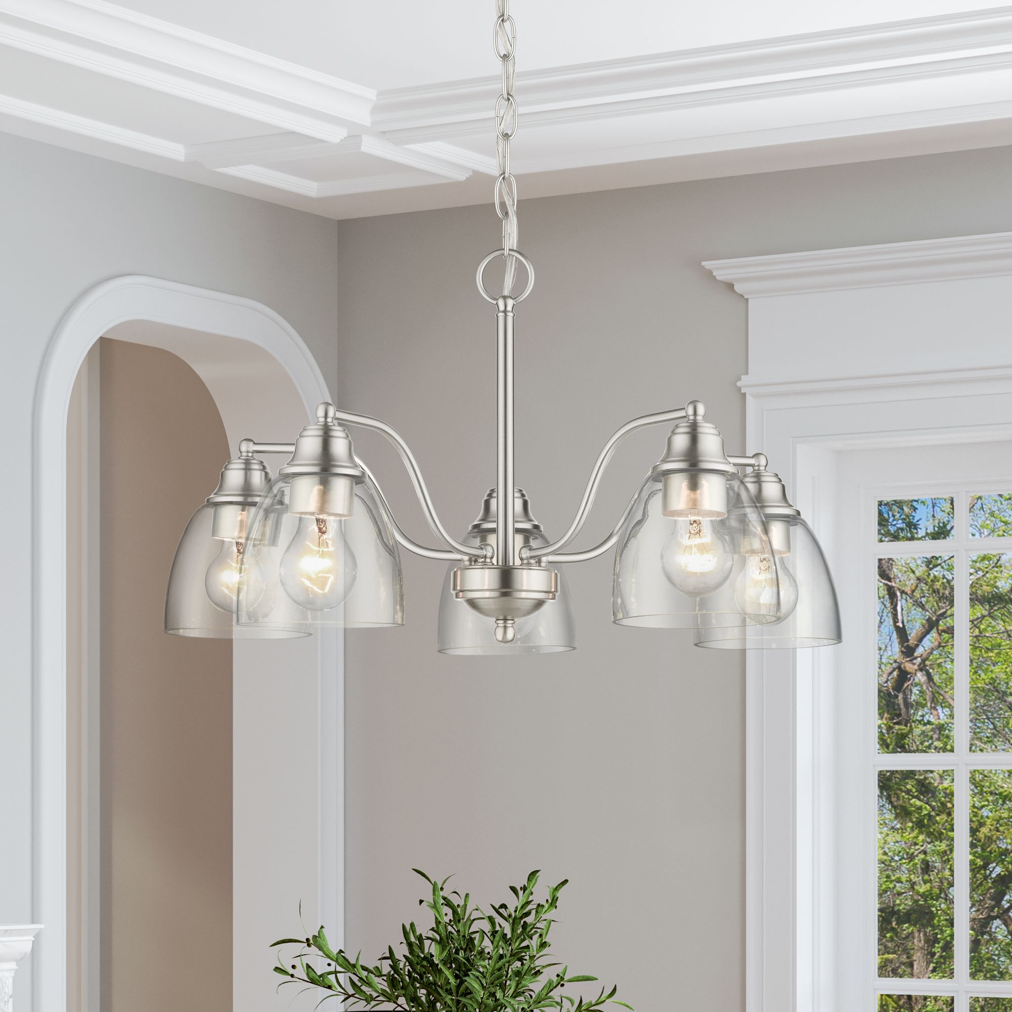 Livex Lighting Montgomery 24" Wide Brushed Nickel 5-Light Chandelier