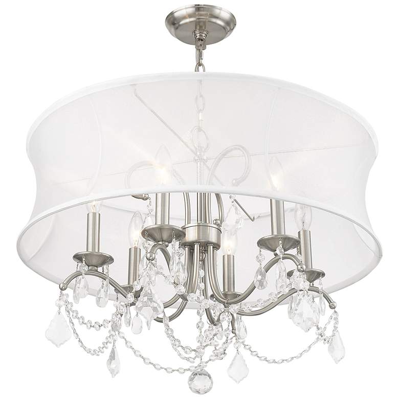 Image 6 Livex Lighting New Castle 24" Wide Brushed Nickel Shade Chandelier more views