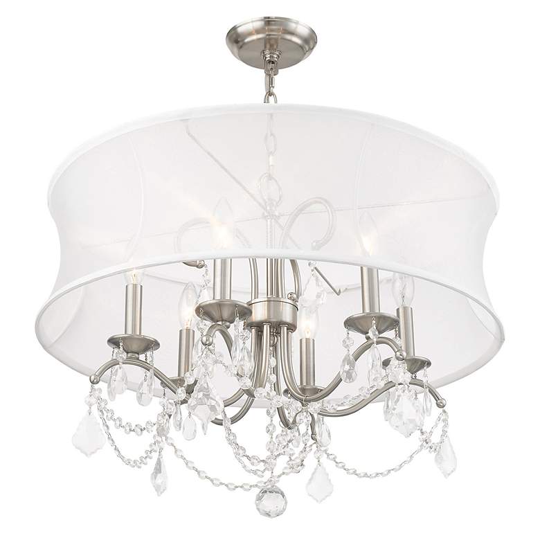 Image 7 Livex Lighting New Castle 24" Wide Brushed Nickel Shade Chandelier more views