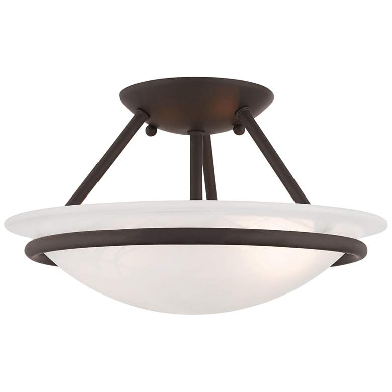 Image 2 Livex Lighting Newburgh 12 inch Wide Black Semi-Flush Ceiling Light