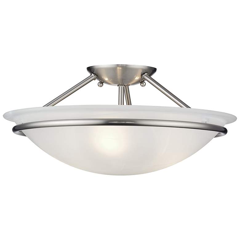Image 2 Livex Lighting Newburgh 16" Wide 3-Light Brushed Nickel Ceiling Light