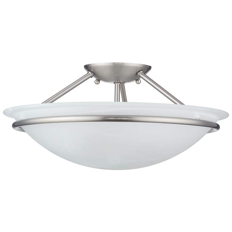 Image 3 Livex Lighting Newburgh 16" Wide 3-Light Brushed Nickel Ceiling Light more views