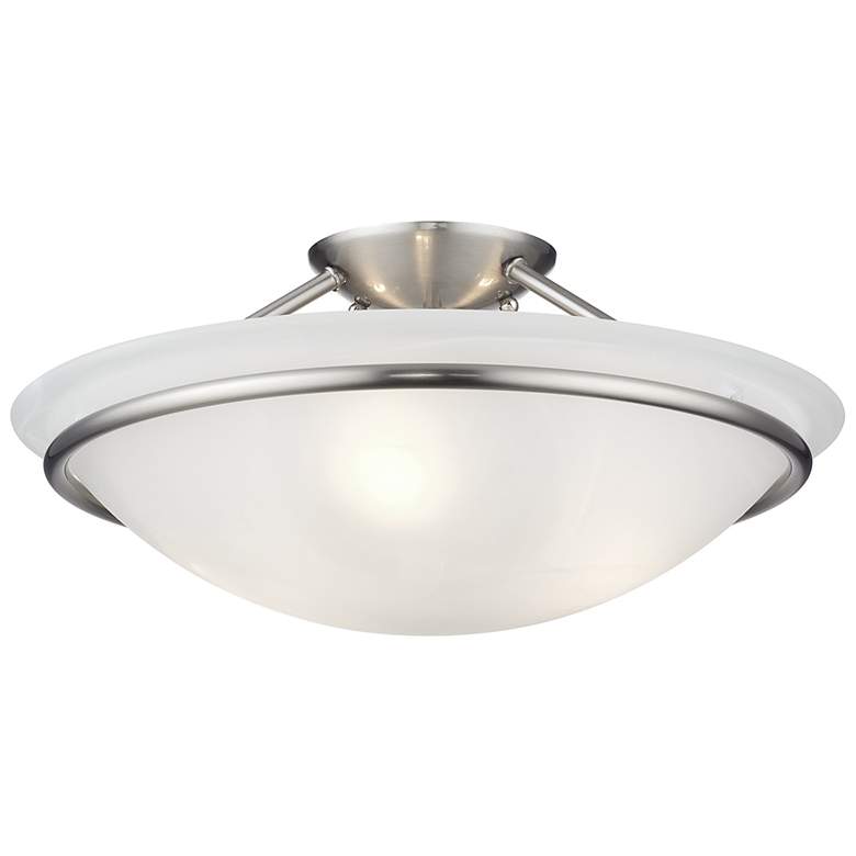 Image 4 Livex Lighting Newburgh 16" Wide 3-Light Brushed Nickel Ceiling Light more views
