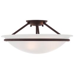 Livex Lighting Newburgh 16" Wide Bronze Bowl Ceiling Light
