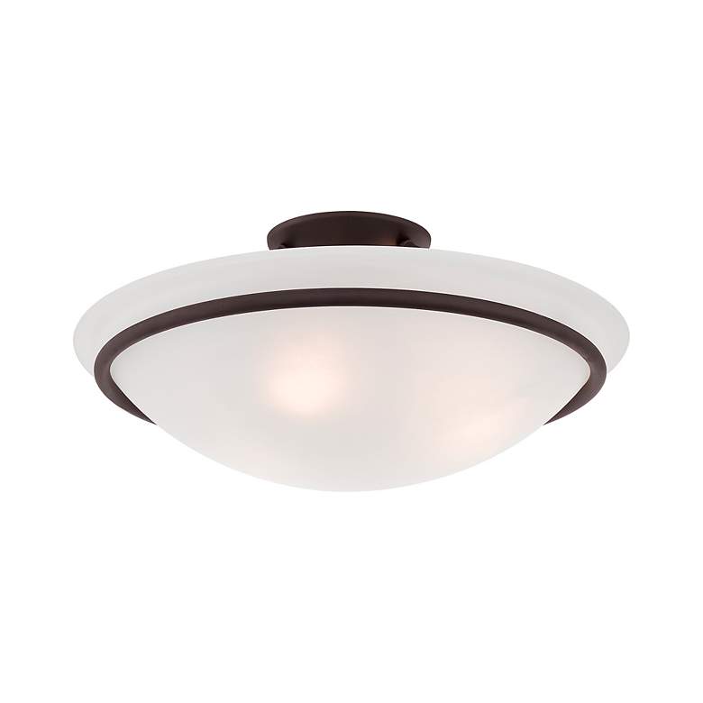 Image 6 Livex Lighting Newburgh 16" Wide Bronze Bowl Ceiling Light more views