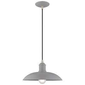 Image1 of Livex Lighting Nordic 12 1/2" Wide Modern Gray Dome Mini Pendant