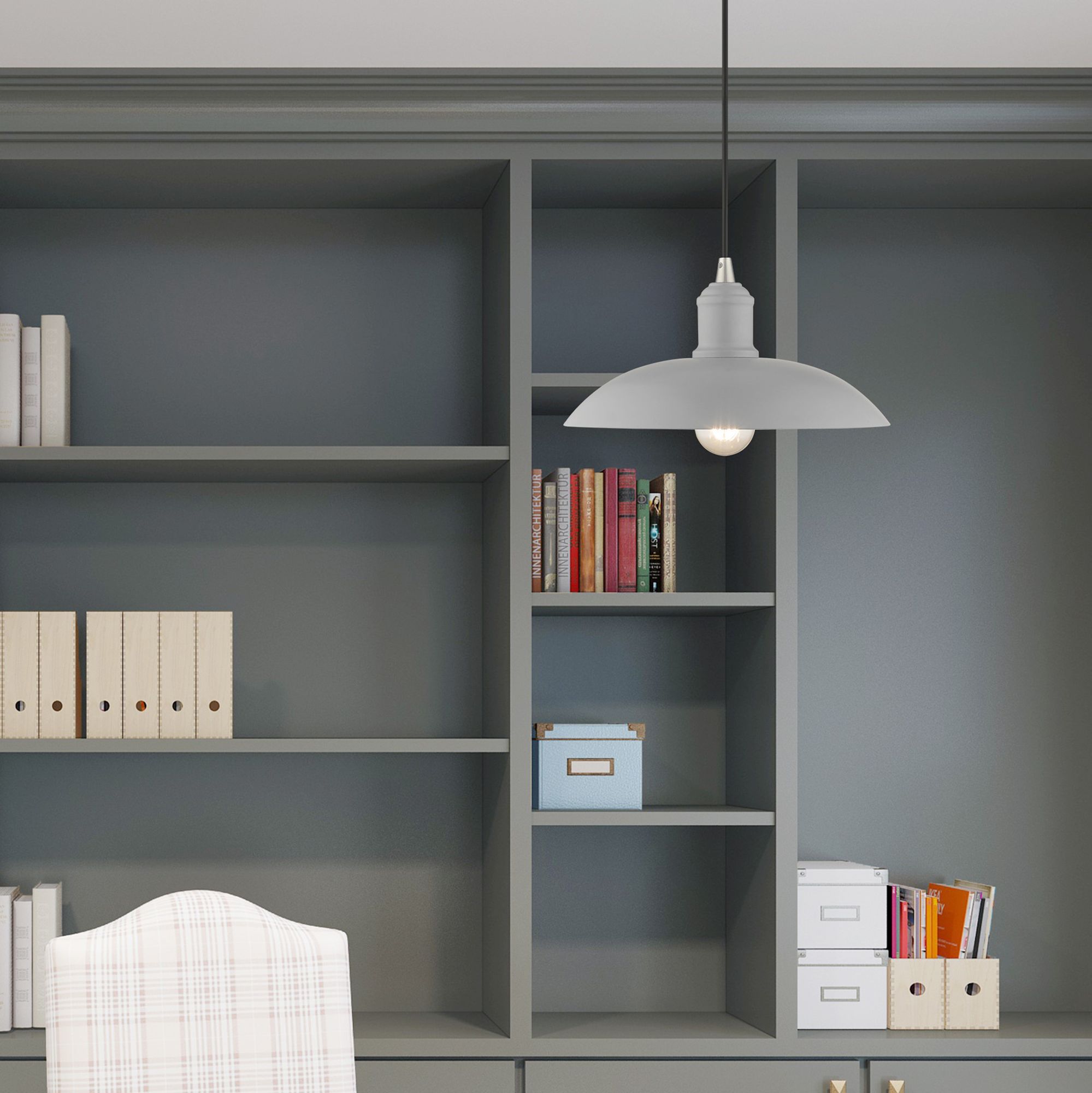 Livex Lighting Nordic 12 1/2" Wide Modern Gray Dome Mini Pendant