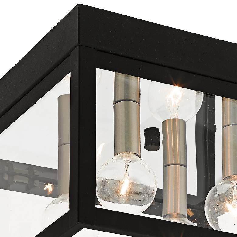 Image 2 Livex Lighting Nyack 10 1/2" Wide Black and Clear Glass Ceiling Light more views