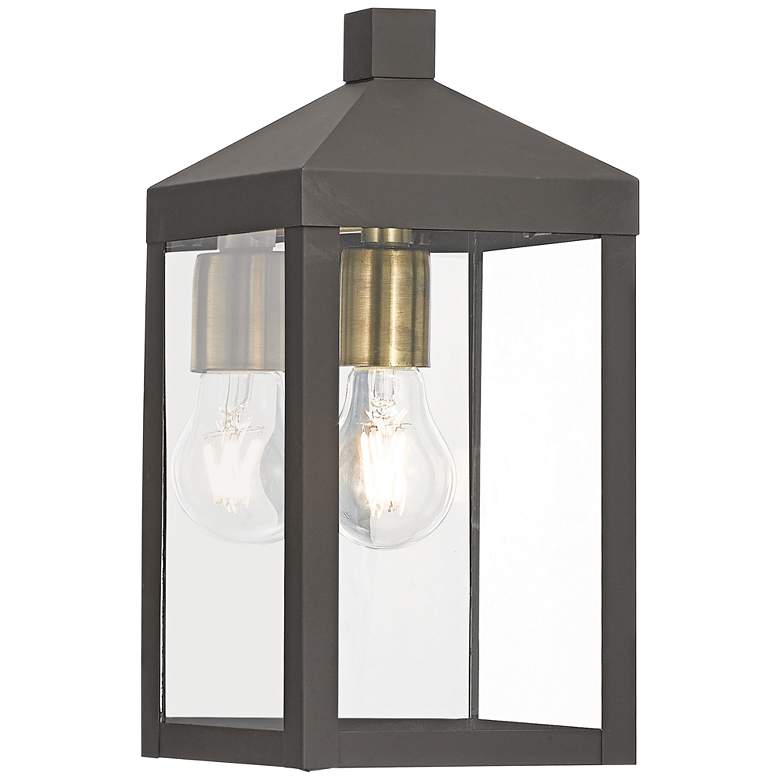Image 1 Livex Lighting Nyack 12 3/4" High Bronze Outdoor Wall Light