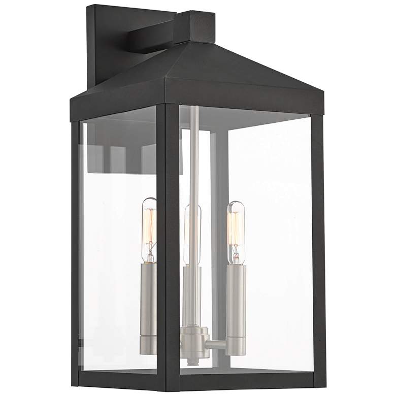 Image 2 Livex Lighting Nyack 17 1/2" High Black Outdoor Wall Light
