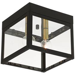 Livex Lighting Nyack 8" Wide Bronze Cube Outdoor Ceiling Light