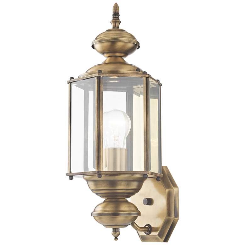 Image 3 Livex Lighting Outdoor Basics 17" High Antique Brass Outdoor Light more views