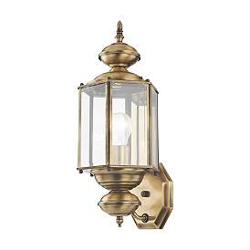 Image5 of Livex Lighting Outdoor Basics 17" High Antique Brass Outdoor Light more views