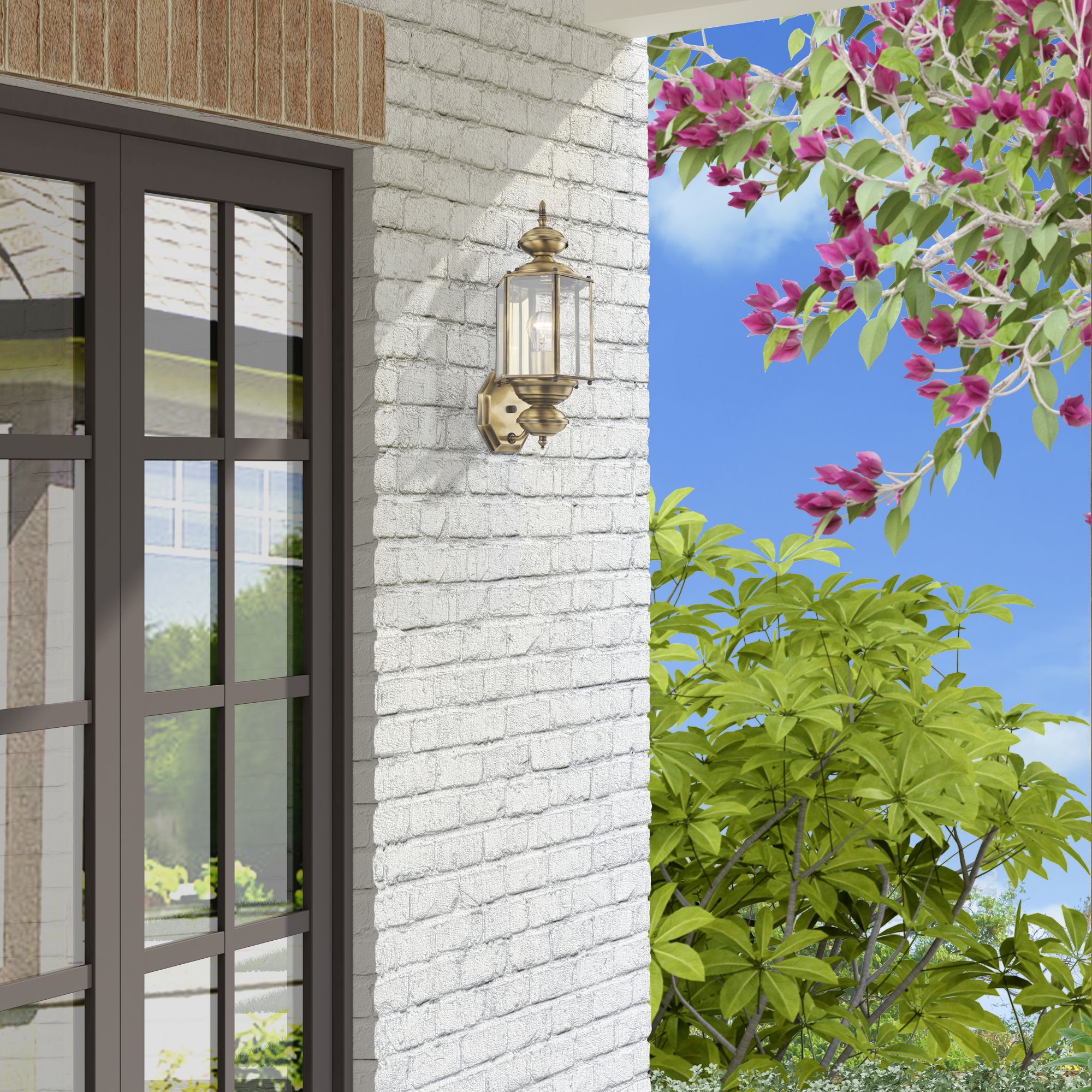 Livex Lighting Outdoor Basics 17" High Antique Brass Outdoor Light