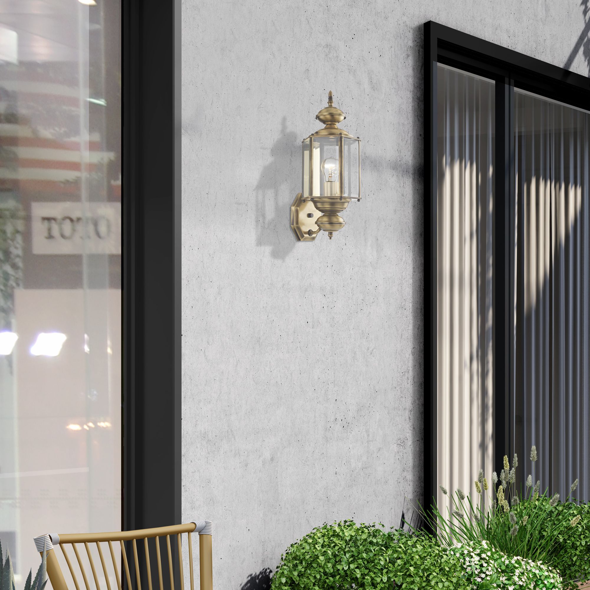 Livex Lighting Outdoor Basics 17" High Antique Brass Outdoor Light