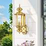 1_Livex Lighting Outdoor Basics 17" Polished Brass Outdoor Wall Light