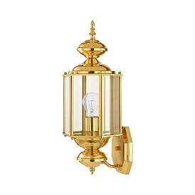 Image5 of Livex Lighting Outdoor Basics 17" Polished Brass Outdoor Wall Light more views
