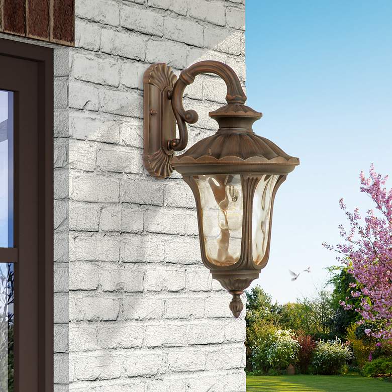 Image 1 Livex Lighting Oxford 19" High Imperial Bronze Outdoor Wall Light