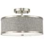 2_Livex Lighting Park Ridge 13" Brushed Nickel Gray Shade Ceiling Light