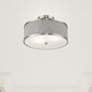1_Livex Lighting Park Ridge 13" Brushed Nickel Gray Shade Ceiling Light