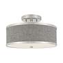 3_Livex Lighting Park Ridge 13" Brushed Nickel Gray Shade Ceiling Light more views