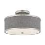 5_Livex Lighting Park Ridge 13" Brushed Nickel Gray Shade Ceiling Light more views