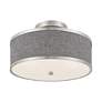 6_Livex Lighting Park Ridge 13" Brushed Nickel Gray Shade Ceiling Light more views