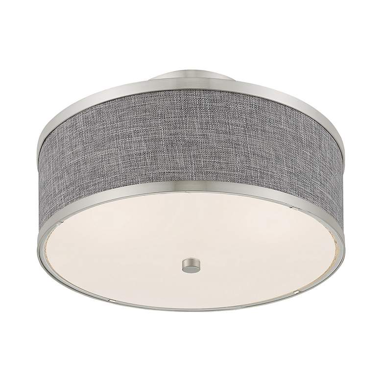 Image 7 Livex Lighting Park Ridge 13" Brushed Nickel Gray Shade Ceiling Light more views