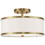 3_Livex Lighting Park Ridge 13" Wide Antique Brass Drum Ceiling Light