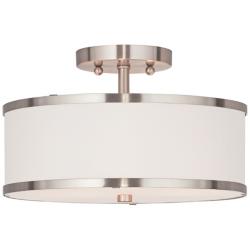 Livex Lighting Park Ridge 13" Wide Brushed Nickel Ceiling Light