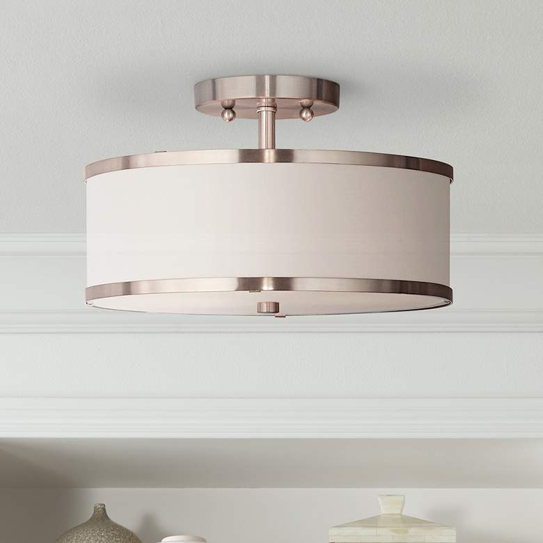 Image 1 Livex Lighting Park Ridge 13" Wide Brushed Nickel Ceiling Light