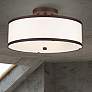 1_Livex Lighting Park Ridge 15" 3-Light Bronze White Drum Ceiling Light